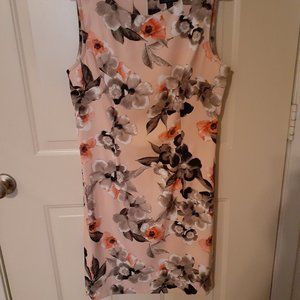 SOLD Connected Apparel Peach floral dress, size 12